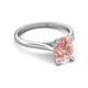 5 - Zaire 1.72 ctw Morganite Oval Shape (9x7 mm) accented side Natural Diamond Hidden Halo Engagement Ring 