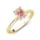 4 - Zaire 1.72 ctw Morganite Oval Shape (9x7 mm) accented side Natural Diamond Hidden Halo Engagement Ring 