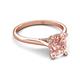 5 - Zaire 1.72 ctw Morganite Oval Shape (9x7 mm) accented side Natural Diamond Hidden Halo Engagement Ring 