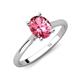 4 - Zaire 2.21 ctw Pink Tourmaline Oval Shape (9x7 mm) accented side Natural Diamond Hidden Halo Engagement Ring 