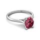 5 - Zaire 2.21 ctw Pink Tourmaline Oval Shape (9x7 mm) accented side Natural Diamond Hidden Halo Engagement Ring 