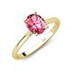 4 - Zaire 2.21 ctw Pink Tourmaline Oval Shape (9x7 mm) accented side Natural Diamond Hidden Halo Engagement Ring 