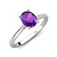4 - Zaire 1.81 ctw Amethyst Oval Shape (9x7 mm) accented side Natural Diamond Hidden Halo Engagement Ring 