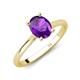 4 - Zaire 1.81 ctw Amethyst Oval Shape (9x7 mm) accented side Natural Diamond Hidden Halo Engagement Ring 