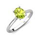 4 - Zaire 2.11 ctw Peridot Oval Shape (9x7 mm) accented side Natural Diamond Hidden Halo Engagement Ring 