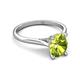 5 - Zaire 2.11 ctw Peridot Oval Shape (9x7 mm) accented side Natural Diamond Hidden Halo Engagement Ring 