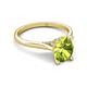 5 - Zaire 2.11 ctw Peridot Oval Shape (9x7 mm) accented side Natural Diamond Hidden Halo Engagement Ring 