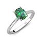 4 - Zaire 2.26 ctw Created Alexandrite Oval Shape (9x7 mm) accented side Natural Diamond Hidden Halo Engagement Ring 