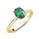 4 - Zaire 2.26 ctw Created Alexandrite Oval Shape (9x7 mm) accented side Natural Diamond Hidden Halo Engagement Ring 