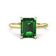 1 - Zaire 2.12 ctw Created Emerald Emerald Shape (9x7 mm) Hidden Halo accented Side Natural Diamond Engagement Ring 