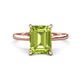 1 - Zaire 2.57 ctw Peridot Emerald Shape (9x7 mm) Hidden Halo accented Side Natural Diamond Engagement Ring 