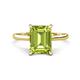 1 - Zaire 2.57 ctw Peridot Emerald Shape (9x7 mm) Hidden Halo accented Side Natural Diamond Engagement Ring 