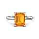 1 - Zaire 2.37 ctw Citrine Emerald Shape (9x7 mm) Hidden Halo accented Side Natural Diamond Engagement Ring 