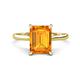 1 - Zaire 2.37 ctw Citrine Emerald Shape (9x7 mm) Hidden Halo accented Side Natural Diamond Engagement Ring 