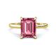 1 - Zaire 2.97 ctw Pink Tourmaline Emerald Shape (9x7 mm) Hidden Halo accented Side Natural Diamond Engagement Ring 