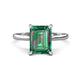 1 - Zaire 3.32 ctw Lab Created Alexandrite Emerald Shape (9x7 mm) Hidden Halo accented Side Natural Diamond Engagement Ring 