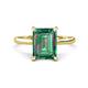 1 - Zaire 3.32 ctw Lab Created Alexandrite Emerald Shape (9x7 mm) Hidden Halo accented Side Natural Diamond Engagement Ring 