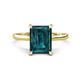 1 - Zaire 3.12 ctw London Blue Topaz Emerald Shape (9x7 mm) Hidden Halo accented Side Natural Diamond Engagement Ring 