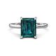 1 - Zaire 3.12 ctw London Blue Topaz Emerald Shape (9x7 mm) Hidden Halo accented Side Natural Diamond Engagement Ring 