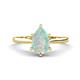 1 - Zaire 0.77 ctw Opal Pear Shape (9x6 mm) Hidden Halo accented Side Natural Diamond Engagement Ring 