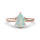 1 - Zaire 0.77 ctw Opal Pear Shape (9x6 mm) Hidden Halo accented Side Natural Diamond Engagement Ring 