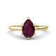 1 - Zaire 1.55 ctw Rhodolite Garnet Pear Shape (9x6 mm) Hidden Halo accented Side Natural Diamond Engagement Ring 