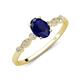 3 - Kiara 1.10 ctw Blue Sapphire Oval Shape (7x5 mm) Solitaire Plus accented Natural Diamond Engagement Ring 