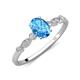 3 - Kiara 1.20 ctw Blue Topaz Oval Shape (7x5 mm) Solitaire Plus accented Natural Diamond Engagement Ring 
