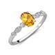 3 - Kiara 0.92 ctw Citrine Oval Shape (7x5 mm) Solitaire Plus accented Natural Diamond Engagement Ring 