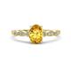 1 - Kiara 0.92 ctw Citrine Oval Shape (7x5 mm) Solitaire Plus accented Natural Diamond Engagement Ring 