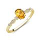 3 - Kiara 0.92 ctw Citrine Oval Shape (7x5 mm) Solitaire Plus accented Natural Diamond Engagement Ring 