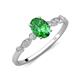 3 - Kiara 1.10 ctw Green Garnet Oval Shape (7x5 mm) Solitaire Plus accented Natural Diamond Engagement Ring 