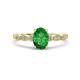 1 - Kiara 1.10 ctw Green Garnet Oval Shape (7x5 mm) Solitaire Plus accented Natural Diamond Engagement Ring 