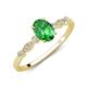 3 - Kiara 1.10 ctw Green Garnet Oval Shape (7x5 mm) Solitaire Plus accented Natural Diamond Engagement Ring 