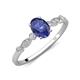 3 - Kiara 0.87 ctw Iolite Oval Shape (7x5 mm) Solitaire Plus accented Natural Diamond Engagement Ring 