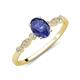 3 - Kiara 0.87 ctw Iolite Oval Shape (7x5 mm) Solitaire Plus accented Natural Diamond Engagement Ring 