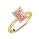 3 - Zaire 2.37 ctw Morganite Emerald Shape (9x7 mm) Hidden Halo accented Side Natural Diamond Engagement Ring 