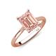 3 - Zaire 2.37 ctw Morganite Emerald Shape (9x7 mm) Hidden Halo accented Side Natural Diamond Engagement Ring 