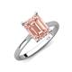 3 - Zaire 2.37 ctw Morganite Emerald Shape (9x7 mm) Hidden Halo accented Side Natural Diamond Engagement Ring 