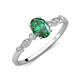 3 - Kiara 1.36 ctw Created Alexandrite Oval Shape (7x5 mm) Solitaire Plus accented Natural Diamond Engagement Ring 