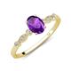 3 - Kiara 0.92 ctw Amethyst Oval Shape (7x5 mm) Solitaire Plus accented Natural Diamond Engagement Ring 