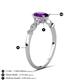 4 - Kiara 0.92 ctw Amethyst Oval Shape (7x5 mm) Solitaire Plus accented Natural Diamond Engagement Ring 