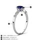 4 - Kiara 1.10 ctw Blue Sapphire Oval Shape (7x5 mm) Solitaire Plus accented Natural Diamond Engagement Ring 