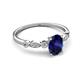 5 - Kiara 1.10 ctw Blue Sapphire Oval Shape (7x5 mm) Solitaire Plus accented Natural Diamond Engagement Ring 