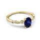 5 - Kiara 1.10 ctw Blue Sapphire Oval Shape (7x5 mm) Solitaire Plus accented Natural Diamond Engagement Ring 