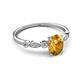 5 - Kiara 0.92 ctw Citrine Oval Shape (7x5 mm) Solitaire Plus accented Natural Diamond Engagement Ring 