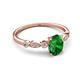 5 - Kiara 1.10 ctw Green Garnet Oval Shape (7x5 mm) Solitaire Plus accented Natural Diamond Engagement Ring 