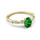 5 - Kiara 1.10 ctw Green Garnet Oval Shape (7x5 mm) Solitaire Plus accented Natural Diamond Engagement Ring 