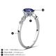 4 - Kiara 0.87 ctw Iolite Oval Shape (7x5 mm) Solitaire Plus accented Natural Diamond Engagement Ring 