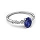 5 - Kiara 0.87 ctw Iolite Oval Shape (7x5 mm) Solitaire Plus accented Natural Diamond Engagement Ring 